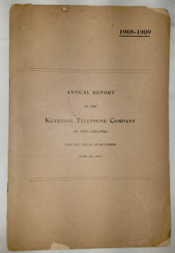 1909 Report Title Page